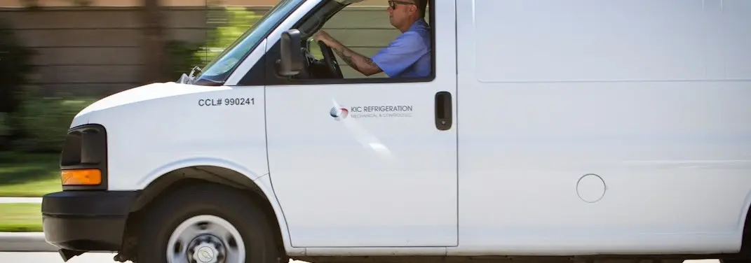 KIC Refrigeration service vehicle serving Idabel area